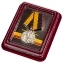 Медаль МО РФ "За службу в морской пехоте" в футляре из бордового флока