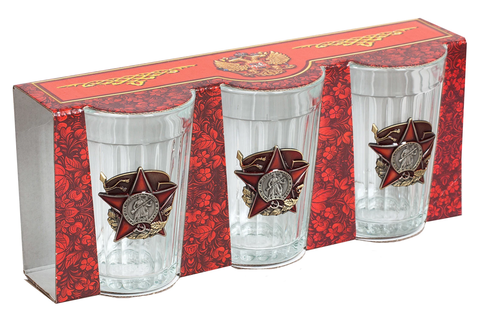 Граненые стаканы Подарочный набор стаканов "Красная Армия"