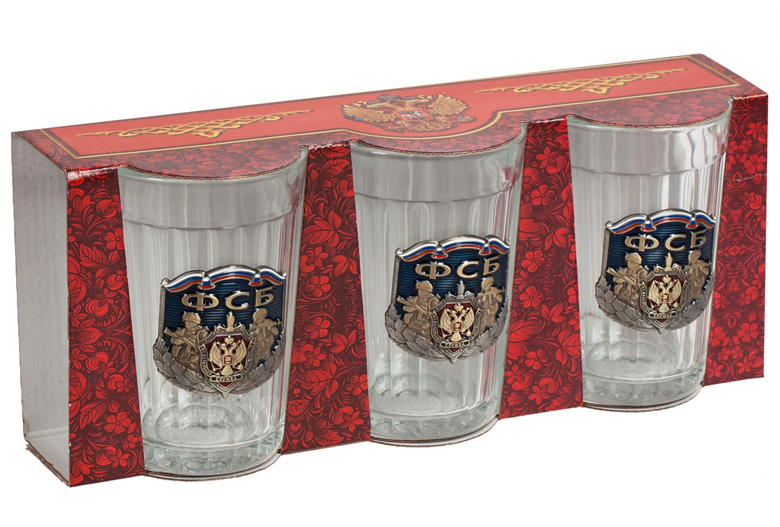 Граненые стаканы Стаканы декорированные жетоном ФСБ