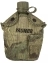 Армейская фляга (фляжка) пластиковая 1 литр в чехле с алюминиевым котелком цвет Мох