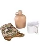 Армейская фляга (фляжка) пластиковая 1 литр в чехле с алюминиевым котелком цвет камуфляж MTP