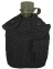 Армейская фляга (фляжка) пластиковая 1 литр в чехле с алюминиевым котелком цвет Черный (Black)