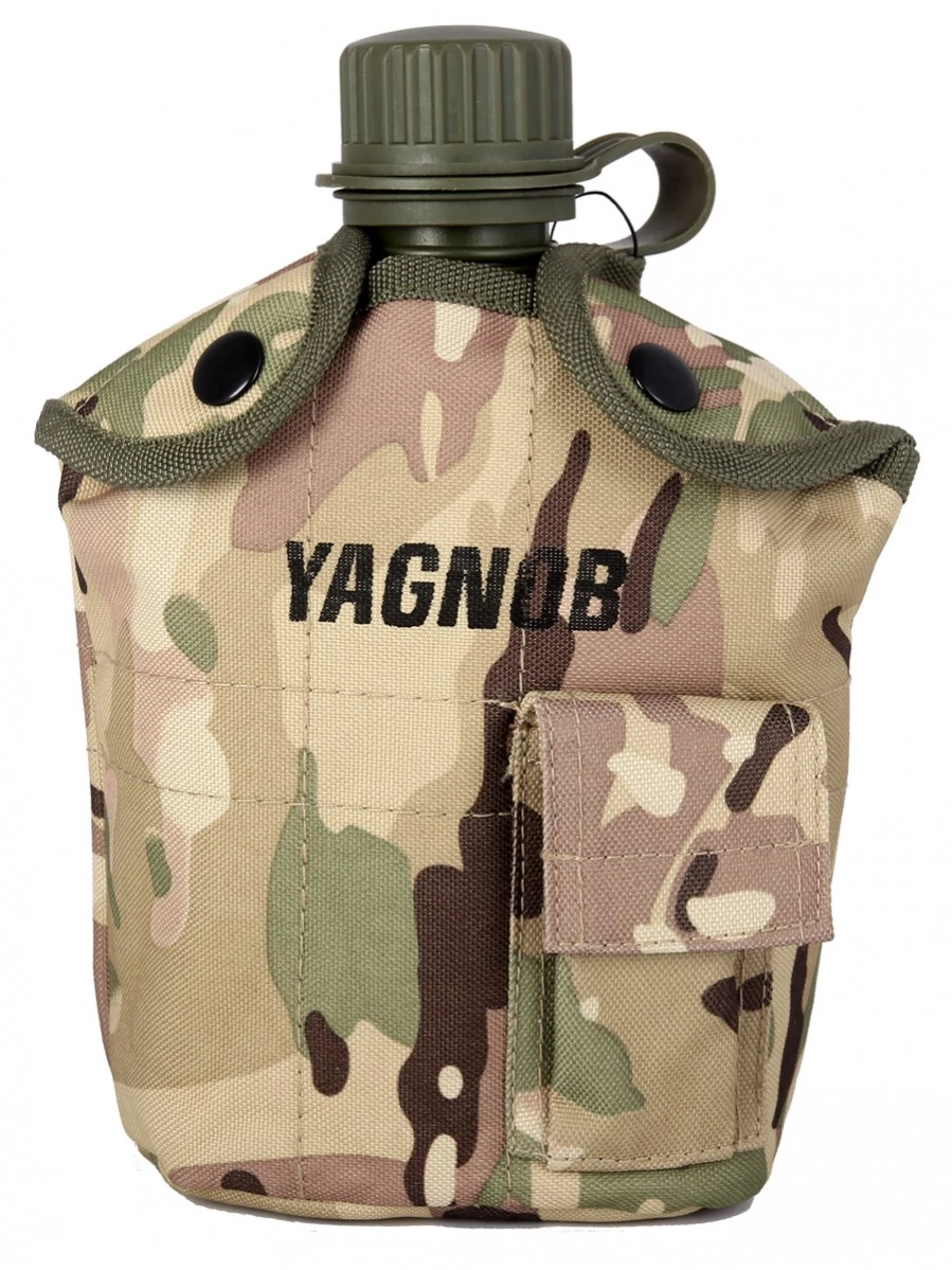 Армейская фляга пластиковая 1 литр, в камуфлированном чехле, цвет камуфляж MTP