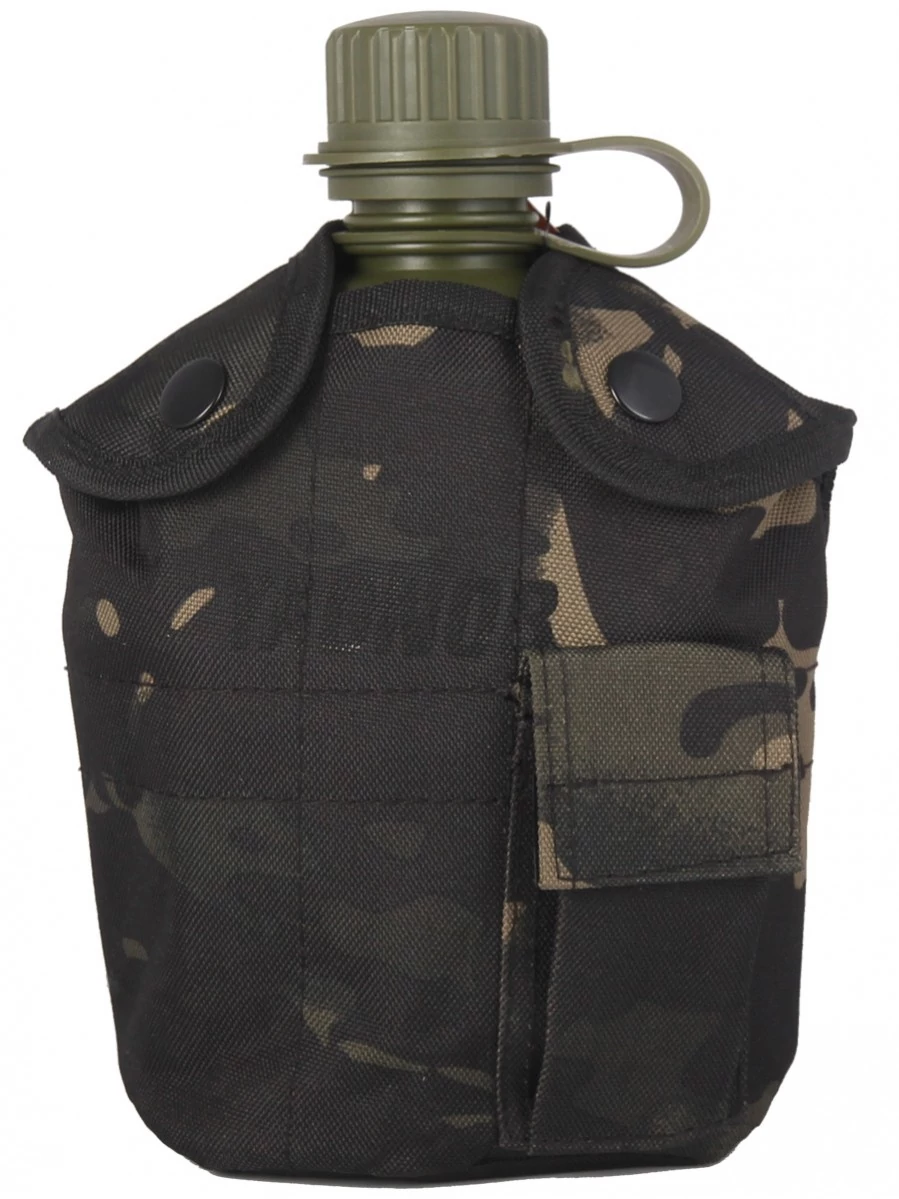 Армейская фляга пластиковая 1 литр, в камуфлированном чехле, цвет камуфляж MTP Black
