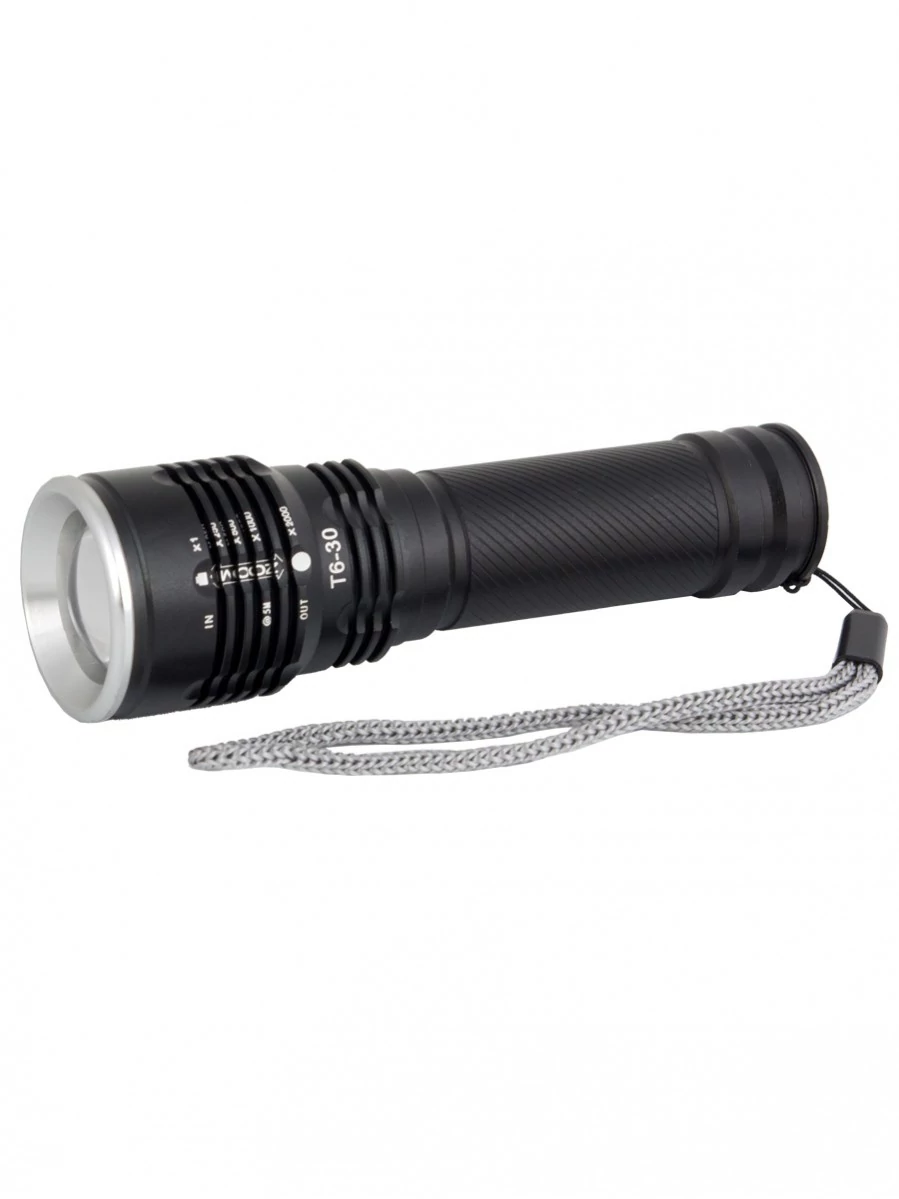 Сверхъяркий мощный ручной тактический фонарь, арт. TS-T603 красный/белый свет (4 режима, зум, кабель miniUSB)