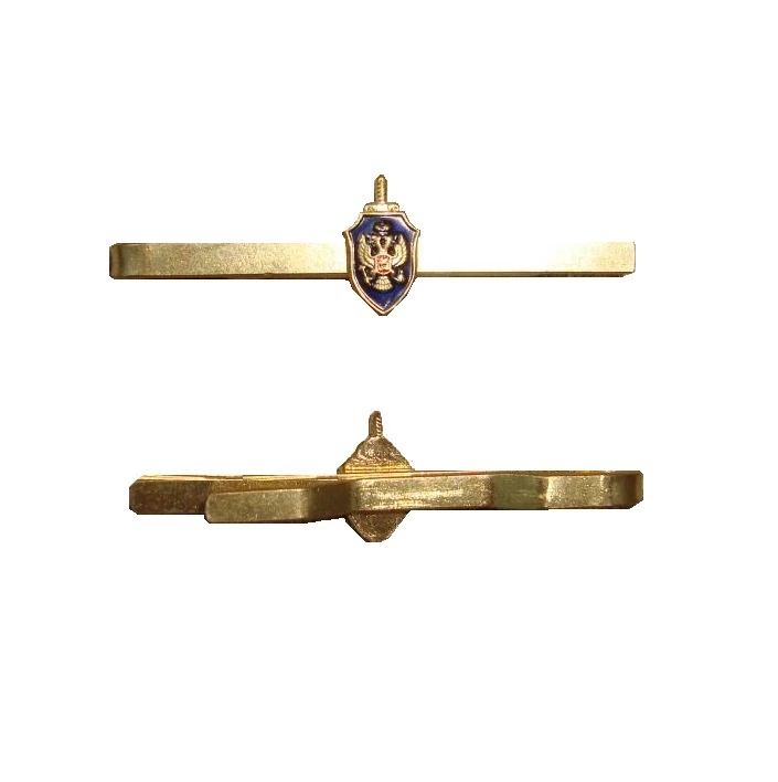 Заколка ( зажим закрепка ) для галстука ФСБ РФ латунная золотистая