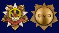 Орден "100 лет РХБ защиты" в красивом футляре из флока бордового цвета
