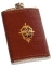 Плоская фляжка в кожаном чехле с эмблемой МВД