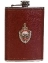 Карманная фляжка в кожаном чехле с накладкой МВД России