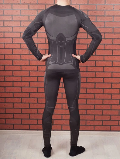 Комплект термобелья: лонгслив и кальсоны Spyder цвет черный (black)