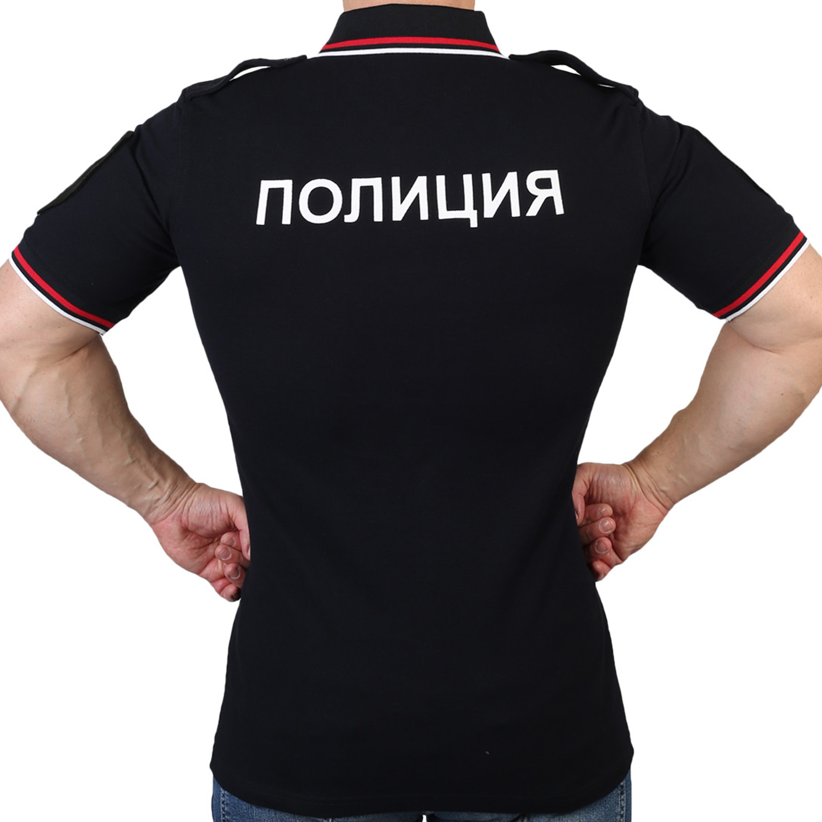 futbolka polo policiya s nadpisyu na grudi i na spine kupit v internet magazine www kamukamu ru