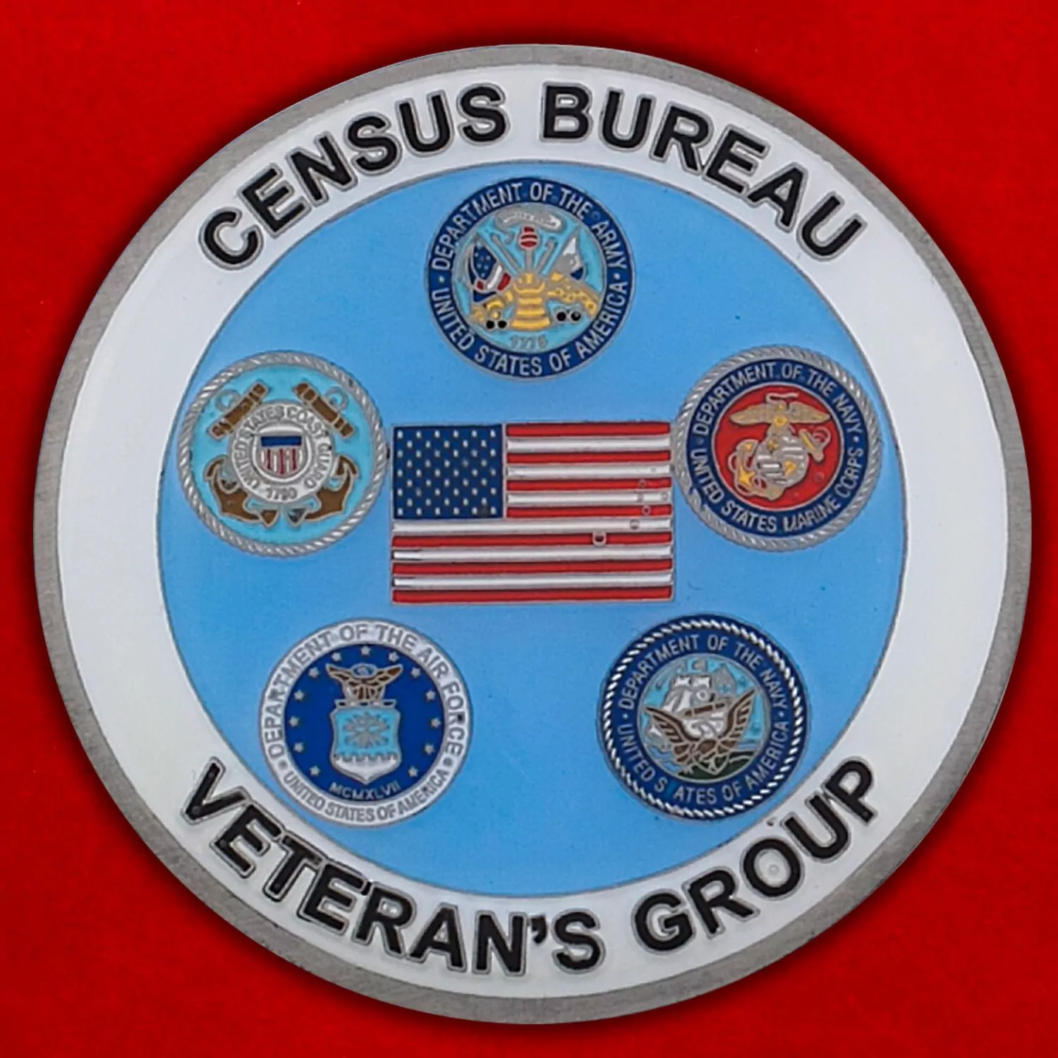 Челлендж коин Отдела ветеранов ВС Бюро переписи населения США