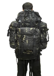 Большой тактический рюкзак Объем 100 л 69х60х20 см цвет камуфляж Black Multicam