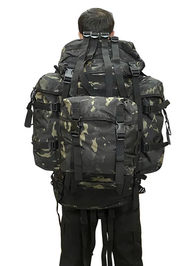 Большой тактический рюкзак Объем 100 л 69х60х20 см цвет камуфляж Black Multicam