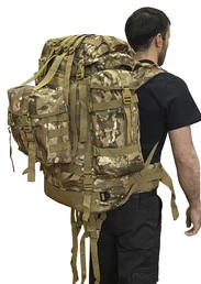 Большой тактический рюкзак Объем 100 л 69х60х20 см цвет камуфляж Multicam