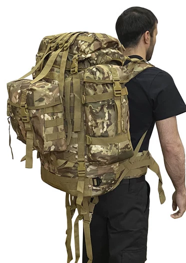 Большой тактический рюкзак Объем 100 л 69х60х20 см цвет камуфляж Multicam