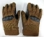 Тактические перчатки цвет койот, с пластиковой черной вставкой