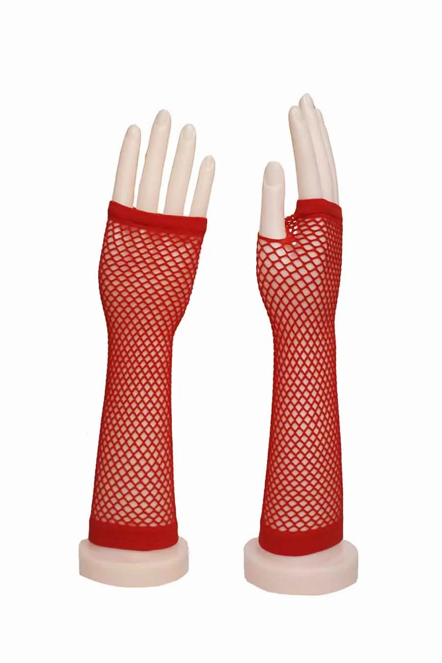 Женские перчатки в сеточку цвет красный