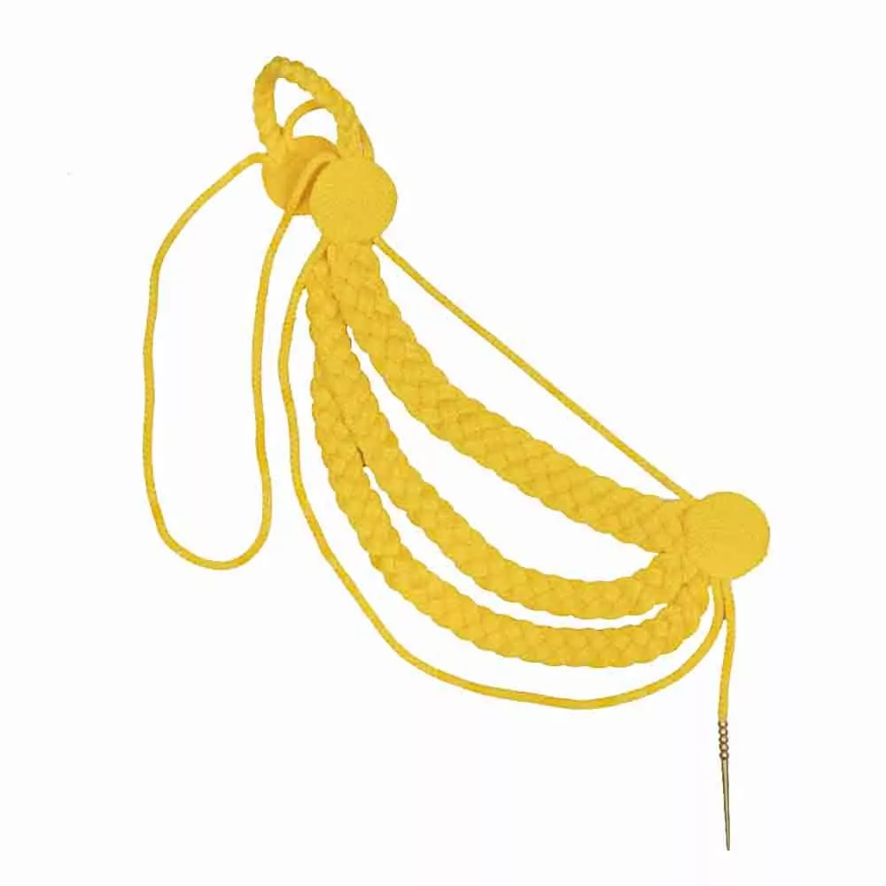 Аксельбант с 3 косами и  1 металлическим карандашом цвет желтый длина 33 см