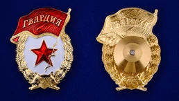 Знак "Гвардия" СССР в бархатистом бордовом футляре №642(406)