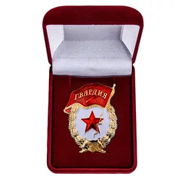 Знак "Гвардия" СССР в бархатистом бордовом футляре №642(406)