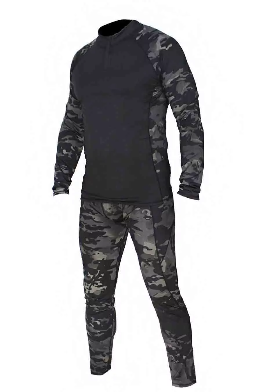 Термобелье мужское с камуфляжными вставками MTP black цвет черный