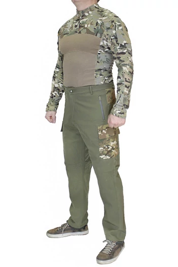 Костюм Shark Skin Softshell Софтшелл 4 кармана цвет олива / камуфляж MTP