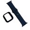 Комплект: Силиконовый ремешок + Чехол-накладка со стеклом для Apple Watch 40 мм цвет темно-синий