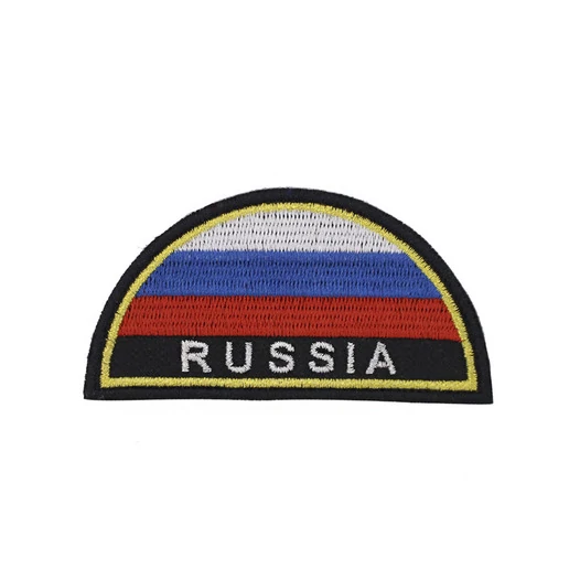 Шеврон Russia полукруглый 8х4,5 см триколор