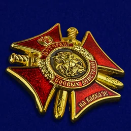 Мини-копия знака "Ветеран боевых действий на Кавказе" №221 на булавке