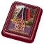 Сувенирная медаль дачнику  в красивом футляре из бархатистого бордового флока №479