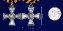 Георгиевский крест ДНР в футляре из флока бордового цвета