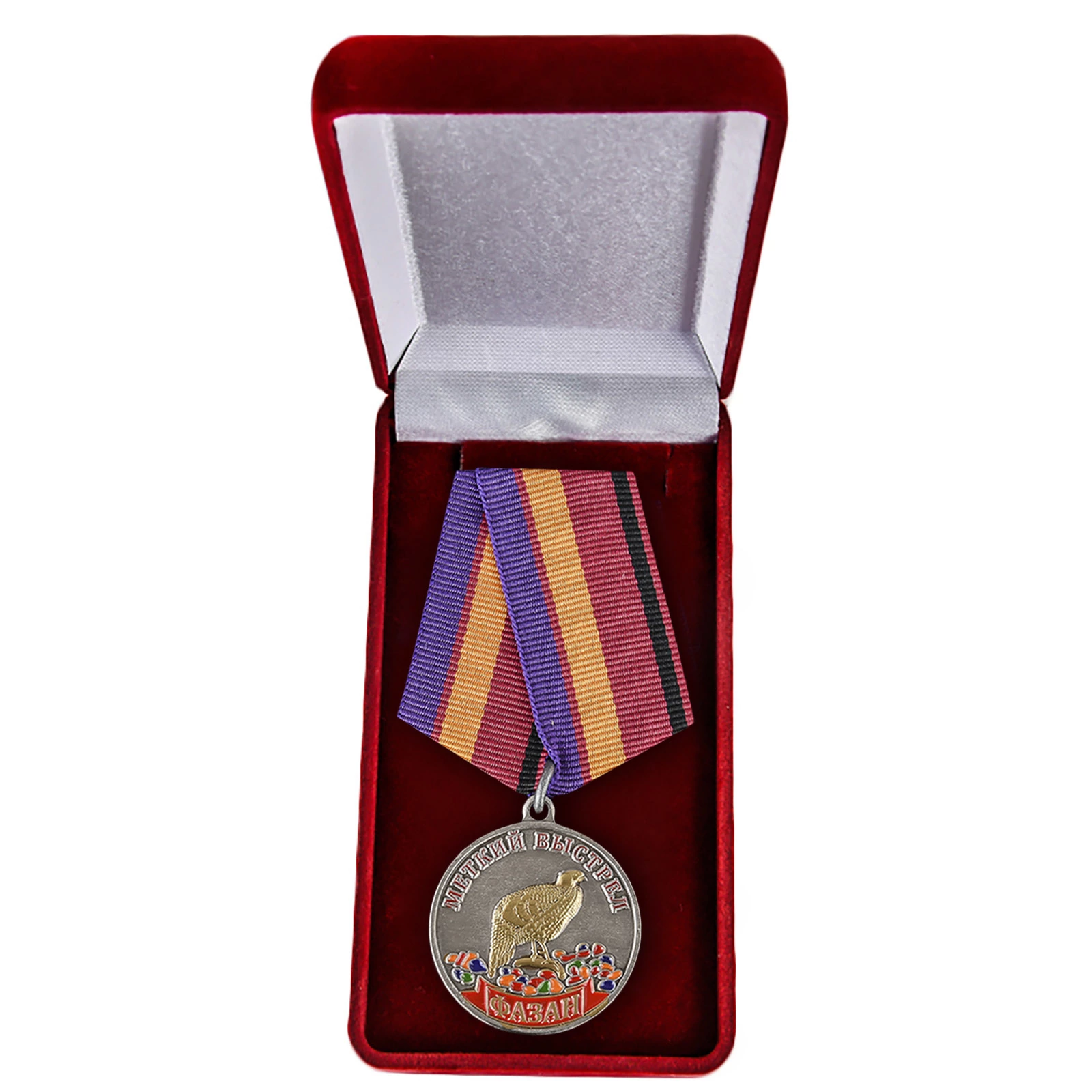 Медаль "Фазан" в бархатистом футляре