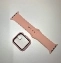 Комплект: Силиконовый ремешок + Чехол-накладка со стеклом для Apple Watch 40 мм цвет розовый pink