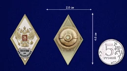 Знак об окончании ВА В ПВО обороны им. Маршала Советского Союза А.М. Василевского цвет белый