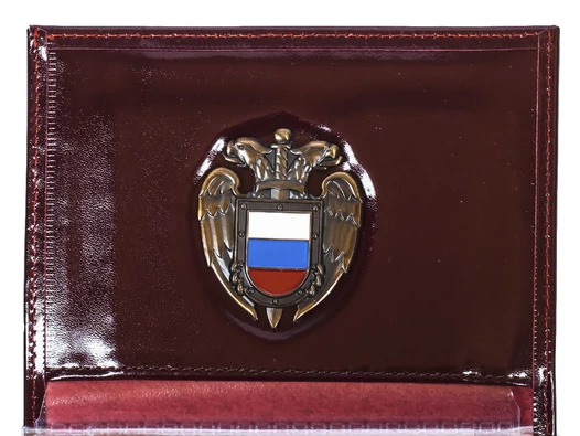 Портмоне для автодокументов и удостоверения с принтом "ФСО" экокожа 12,5х9,5 см