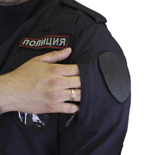 Костюм Полиции летний тактический темно-синий с прозрачным карманом для жетона