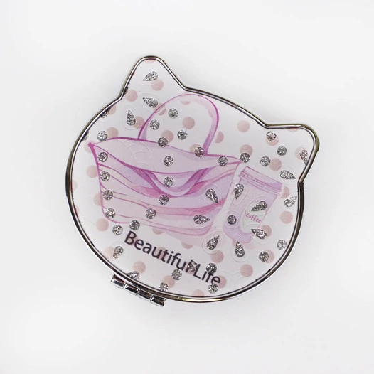 Зеркало карманное складное со стразами Beautiful life 8х7,5 см
