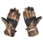 Перчатки зимние на флисе Softshell с противоскользящими вставками камуфляжные  Лес черный