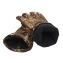 Перчатки зимние на флисе Softshell с противоскользящими вставками камуфляжные  Лес черный