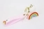 Брелок-игрушка детский Заяц на радуге цвет розовый