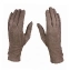 Перчатки элегантные женские "Сенсорный палец" иск.замша цвет коричневые