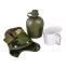 Армейская фляга (фляжка) пластиковая 1 литр в чехле с алюминиевым котелком цвет камуфляж РФ лес