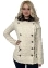 Женское пальто-толстовка в байкерском стиле цвет кремовый бежевый