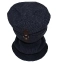 Мужской комплект шапка и шарф-хомут Классик с коричневой застежкой цвет синий
