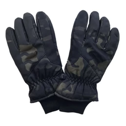 Перчатки зимние Softshell с искусственным мехом камуфляжные MTP black