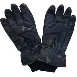 Перчатки зимние Softshell с искусственным мехом камуфляжные MTP black