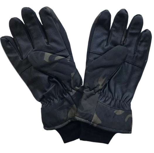 Перчатки зимние Softshell с искусственным мехом камуфляжные MTP black