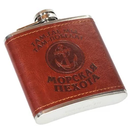 Фляга подарочная символикой Морская Пехота 6 OZ