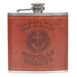 Фляга подарочная символикой Морская Пехота 6 OZ